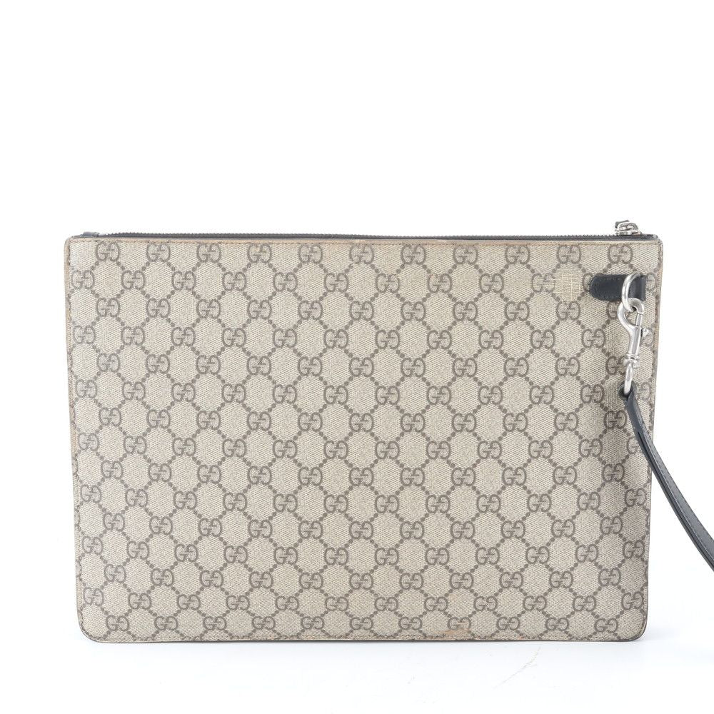 Gucci GG Supreme Sherry Line Leather Clutch Pouch Business — view 3