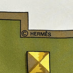 Hermes Scarf Carre 90 les Cles Key Silk Green Multi Color Large — view 4