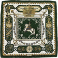 Hermes Scarf Carre 90 LV Dovicvs Magnvs White Louis Xiv on a Horse Silk Green