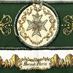 Hermes Scarf Carre 90 LV Dovicvs Magnvs White Louis Xiv on a Horse Silk Green — view 3