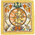 Hermes Scarf Carre 90 Vive le Vent Silk Yellow Multi Color Sea Ship Sailing
