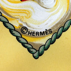 Hermes Scarf Carre 90 Vive le Vent Silk Yellow Multi Color Sea Ship Sailing — view 3