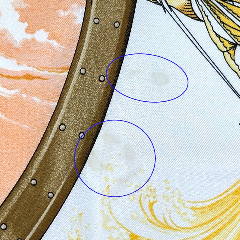 Hermes Scarf Carre 90 Vive le Vent Silk Yellow Multi Color Sea Ship Sailing — view 8