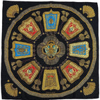 Hermes Scarf Carre 90 Poste Et Cavalerie Saber Decorative Bag Silk Black Multi