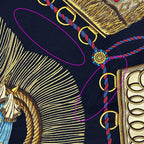 Hermes Scarf Carre 90 Poste Et Cavalerie Saber Decorative Bag Silk Black Multi — view 9