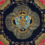 Hermes Scarf Carre 90 Poste Et Cavalerie Saber Decorative Bag Silk Black Multi — view 2