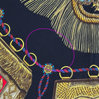 Hermes Scarf Carre 90 Poste Et Cavalerie Saber Decorative Bag Silk Black Multi — view 8