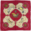 Hermes Scarf Carre 90 Spring Silk Red Multi Color Carriage Large