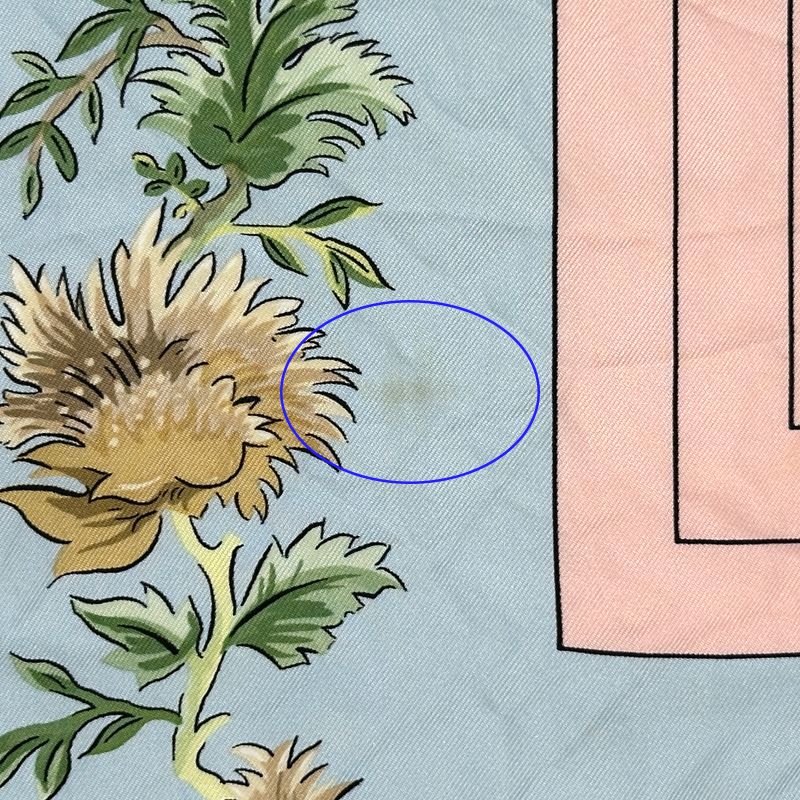 Hermes Scarf Carre 90 les Jardiniers du Roy Silk Pink Light Blue Multi Color — view 9