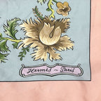 Hermes Scarf Carre 90 les Jardiniers du Roy Silk Pink Light Blue Multi Color — view 3