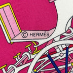 Hermes Scarf Carre 90 Voitures Exquises Elaborate Carriage Silk Pink Multi — view 3