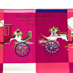Hermes Scarf Carre 90 Voitures Exquises Elaborate Carriage Silk Pink Multi — view 2