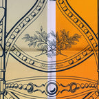 Hermes Scarf Carre Double Face 90 Grand Tralala Silk Vermillion Blue Multi — view 4