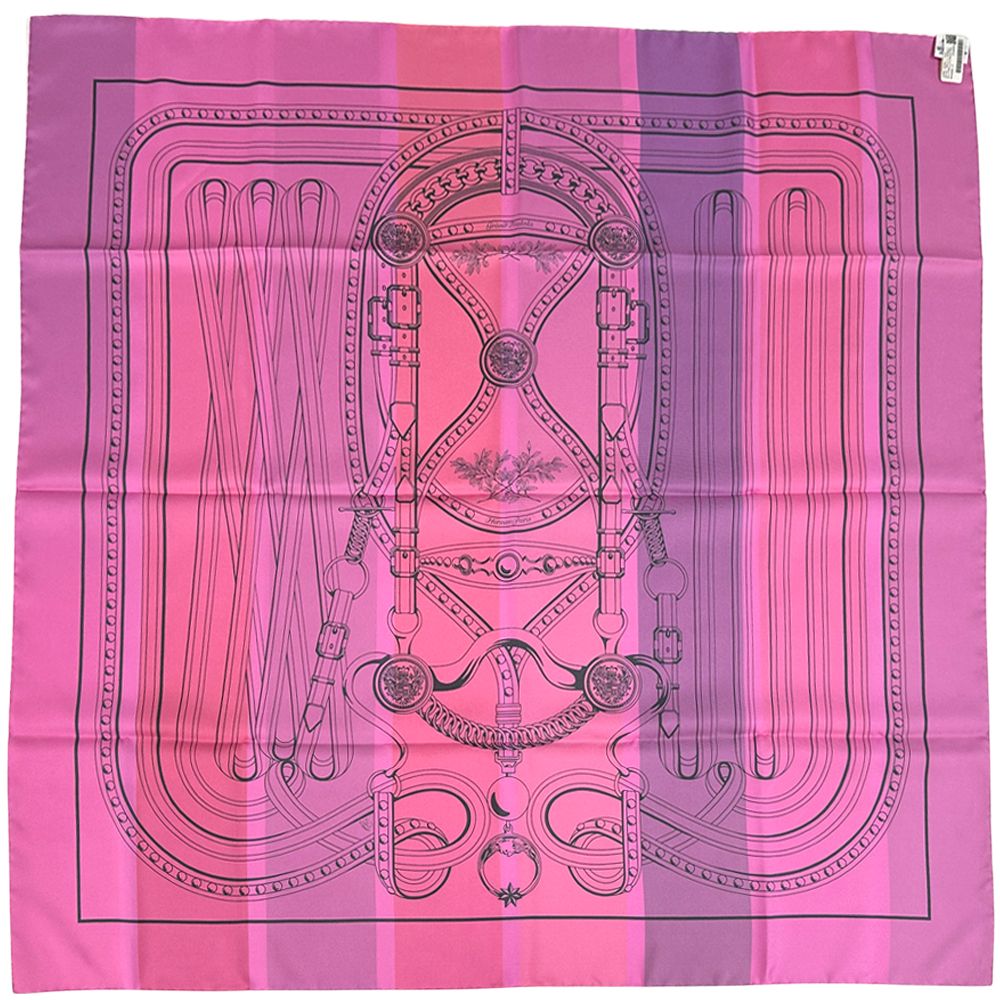 Hermes Scarf Carre Double Face 90 Grand Tralala Silk Vermillion Blue Multi — view 2