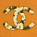 Chanel Scarf CC Logo Silk Orange Multi Color Camellia Floral Chain Large — view 2