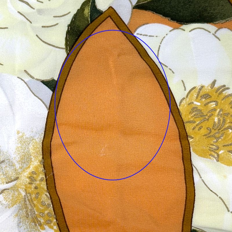 Chanel Scarf CC Logo Silk Orange Multi Color Camellia Floral Chain Large — view 8