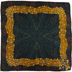 Chanel Scarf Gripoix Silk Green Multi Color Chain Paisley Pattern Glossy Shiny