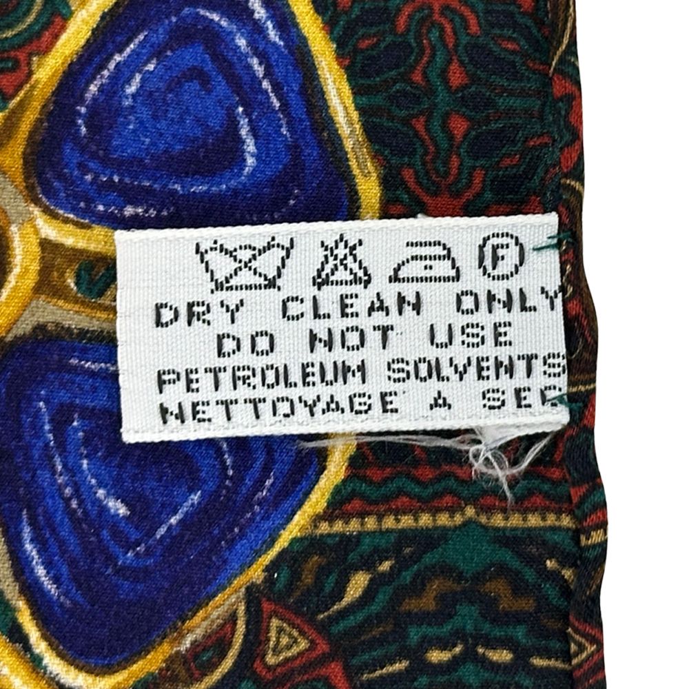 Chanel Scarf Gripoix Silk Green Multi Color Chain Paisley Pattern Glossy Shiny — view 5
