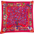 Hermes Scarf Pleats Fantaisies Indiennes Dazzling Indian Silk Pink Red Multi