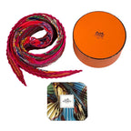 Hermes Scarf Pleats Fantaisies Indiennes Dazzling Indian Silk Pink Red Multi — view 6