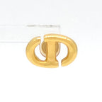 Dior CD Navy Stud Earrings Single CD Signature Gold — view 2