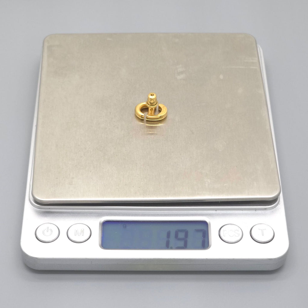 Dior CD Navy Stud Earrings Single CD Signature Gold — view 8