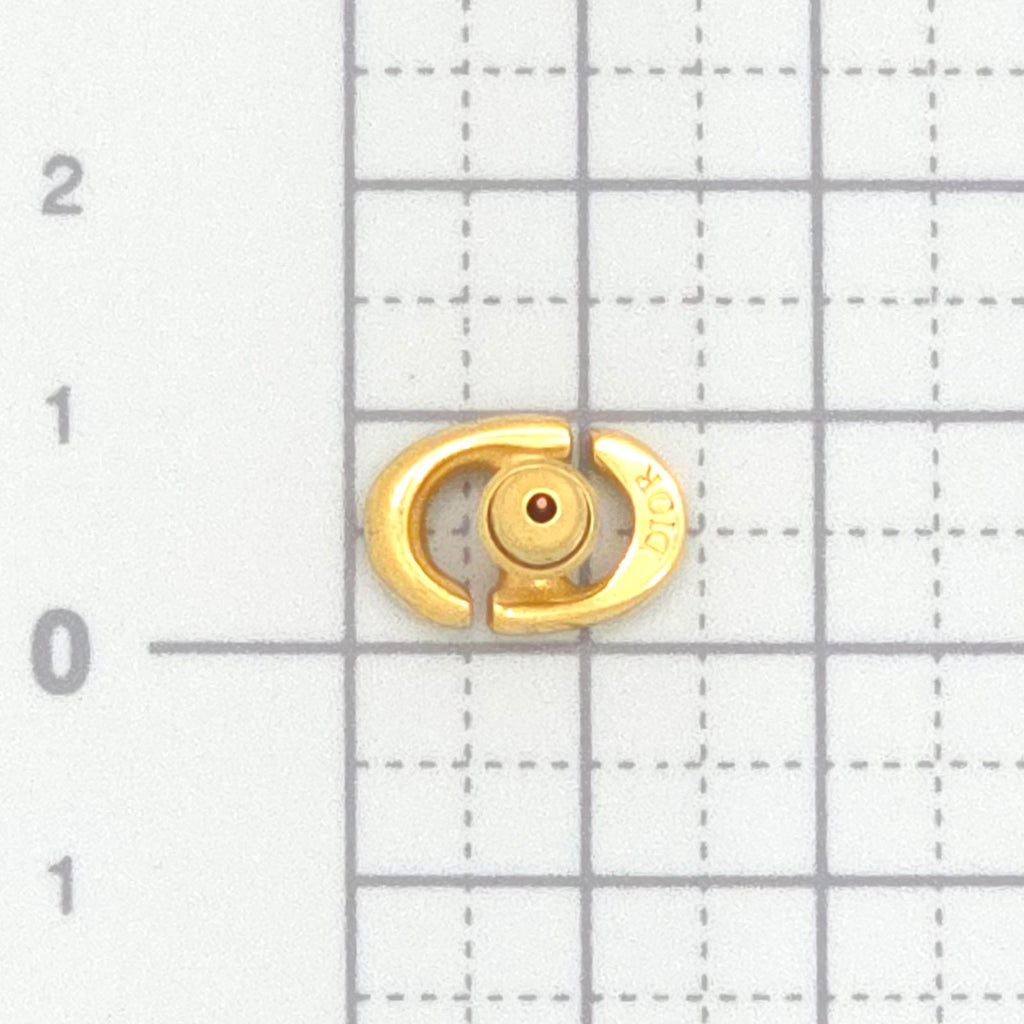 Dior CD Navy Stud Earrings Single CD Signature Gold — view 7
