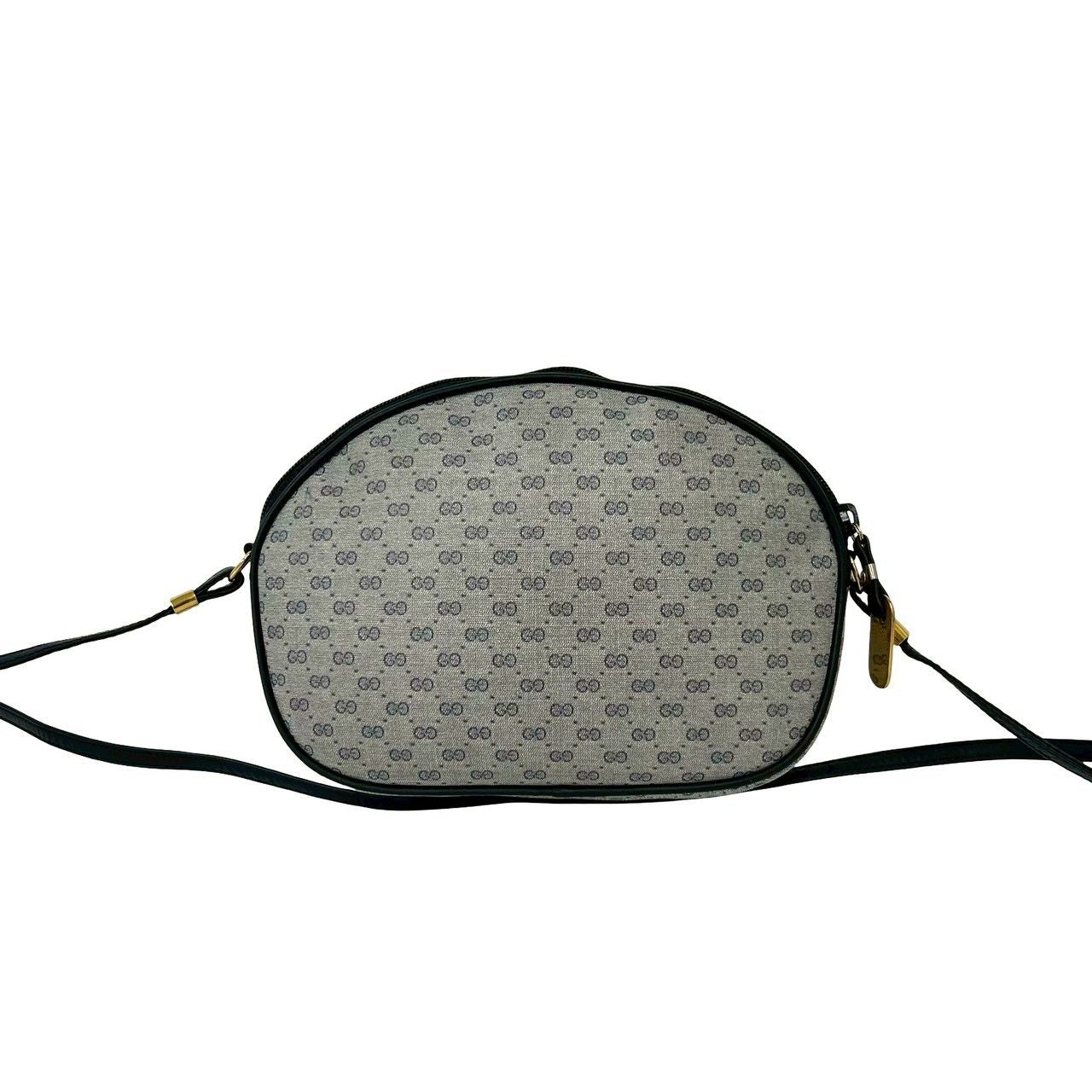 Gucci Vintage Micro GG Logo Leather Mini Shoulder Bag Pochette Navy — view 3
