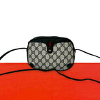 Gucci Vintage Sherry Line GG Logo Leather Shoulder Bag Pochette Navy