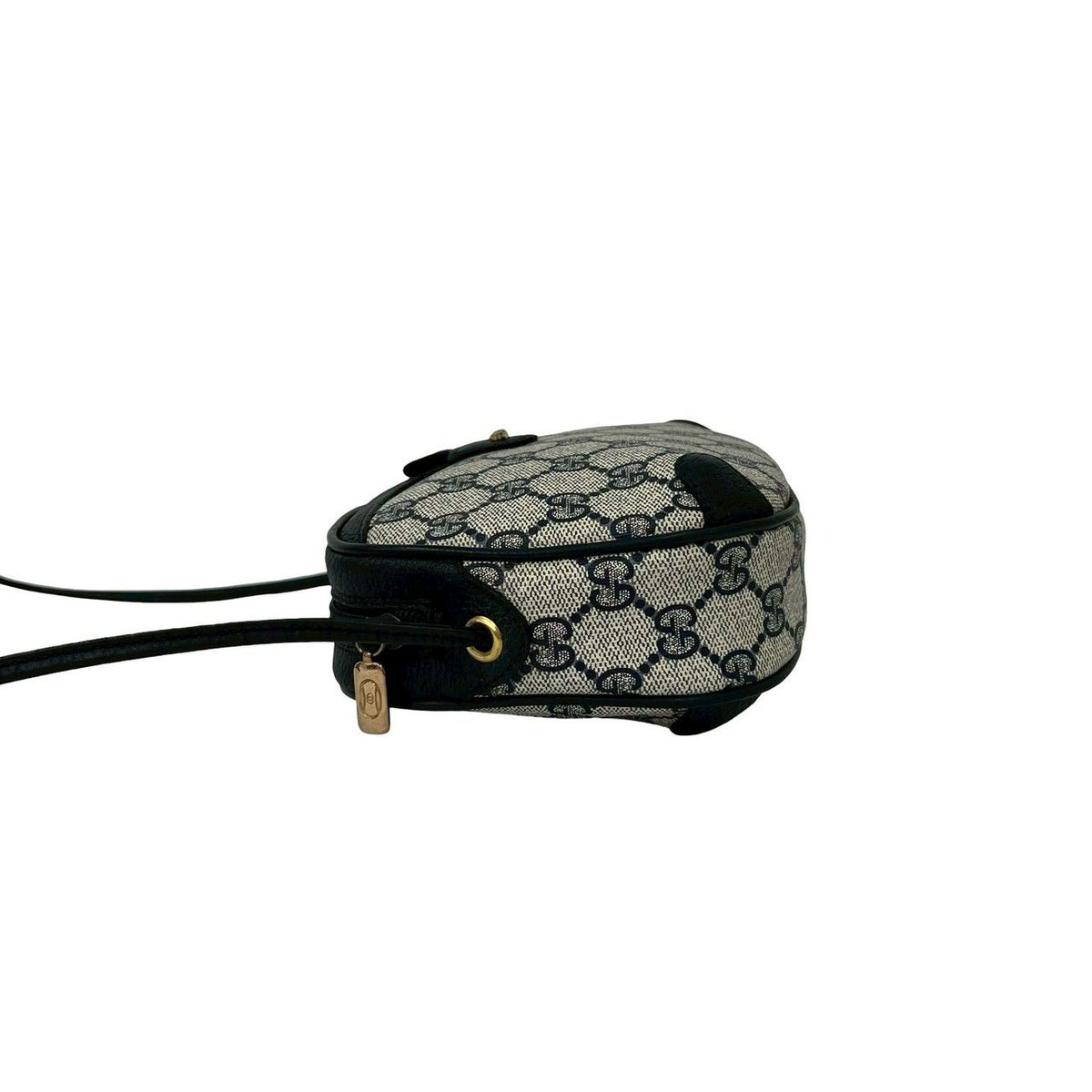 Gucci Vintage Sherry Line GG Logo Leather Shoulder Bag Pochette Navy — view 5