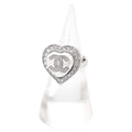 Chanel Faux Pearl CC Logo Ring Silver