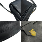 Saint Laurent Vintage Leather Shoulder Bag Black — view 8
