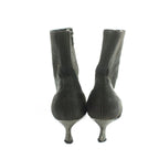 Prada Short Boots Logo Pointed Toe Leather 36.5 Brown — view 3