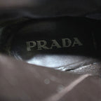 Prada Short Boots Logo Pointed Toe Leather 36.5 Brown — view 6