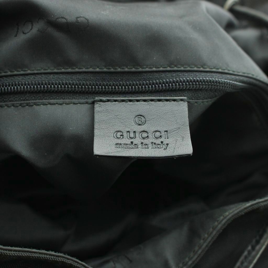 Gucci Backpack Sac Day Nylon Logo Plate Black — view 6