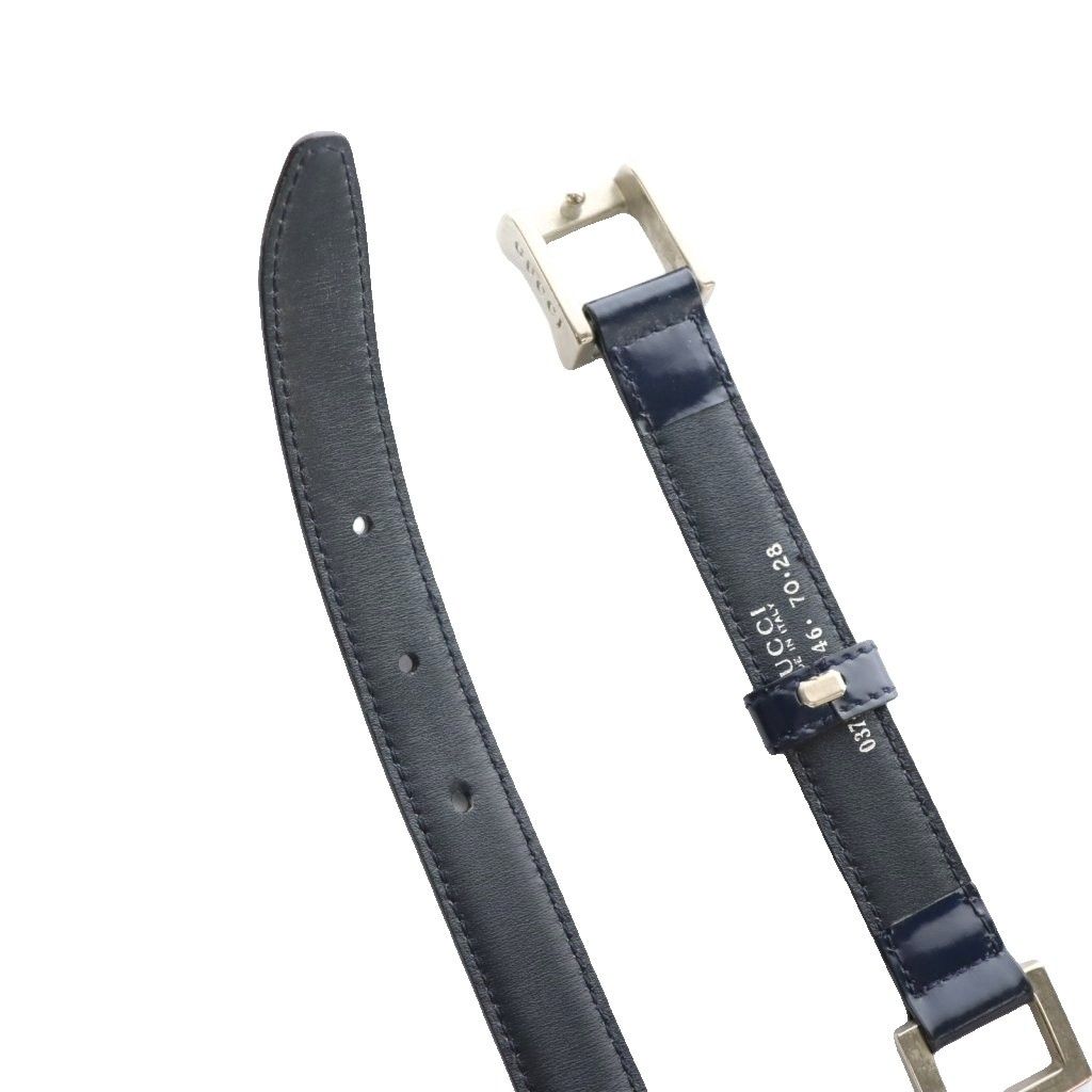 Gucci Narrow Belt Navy Silver Color SS — view 4