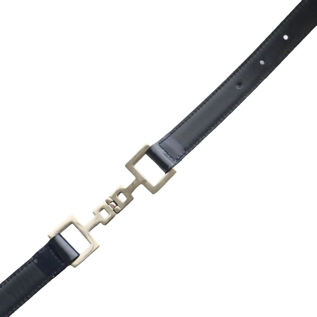 Gucci Narrow Belt Navy Silver Color SS — view 6