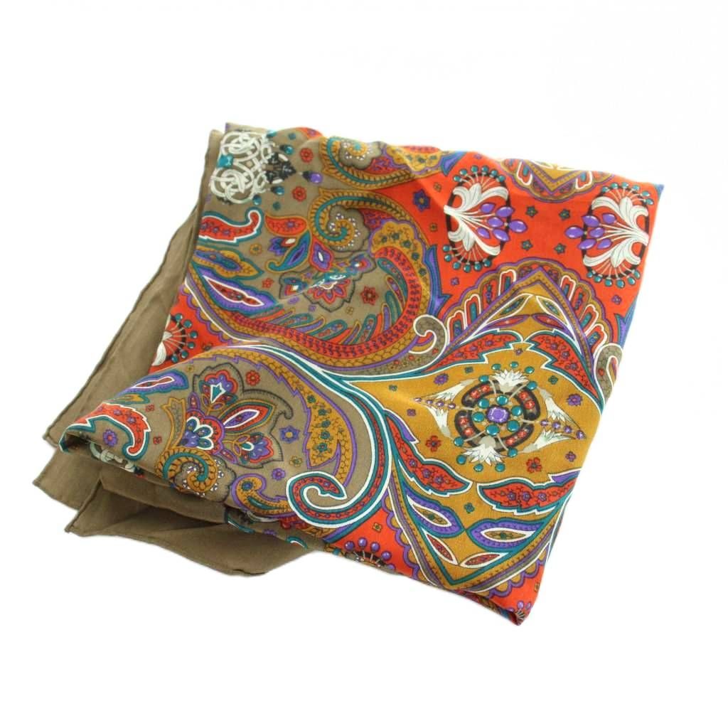 Dior Large Scarf Shawl Paisley Pattern Silk Multi — view 5