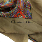 Dior Large Scarf Shawl Paisley Pattern Silk Multi — view 4