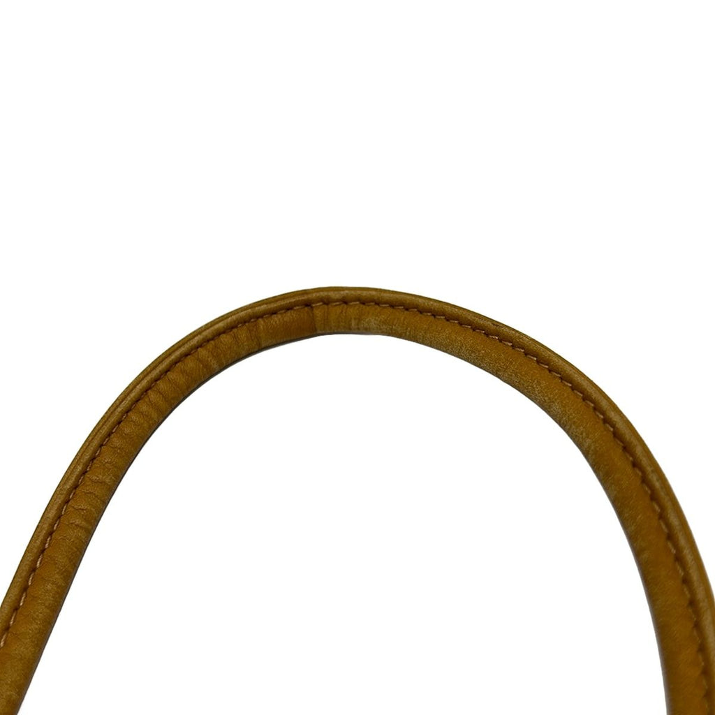 Celine Shoulder Bag Macadam Pattern White Beige Leather — view 9