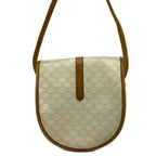 Celine Shoulder Bag Macadam Pattern White Beige Leather — view 3