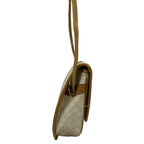 Celine Shoulder Bag Macadam Pattern White Beige Leather — view 2