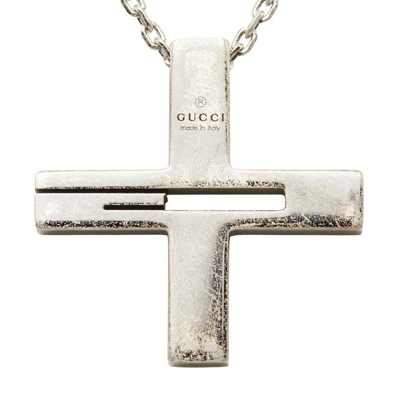 Gucci Cutout Cross Pendant Silver — view 3