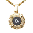 Dior Logo Pendant Gold Black Plated — view 2