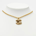 Chanel CC Logo Quilted Chain Pendant Gold Plated — view 7
