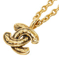 Chanel CC Logo Quilted Chain Pendant Gold Plated