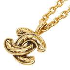 Chanel CC Logo Quilted Chain Pendant Gold Plated