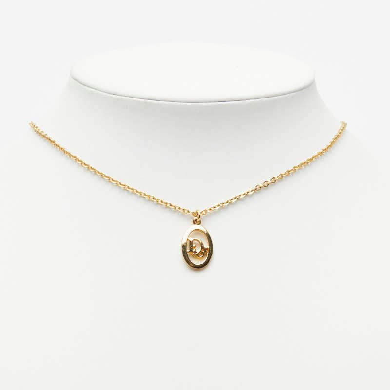 Dior Vintage Logo Necklace Gold Plated — view 5