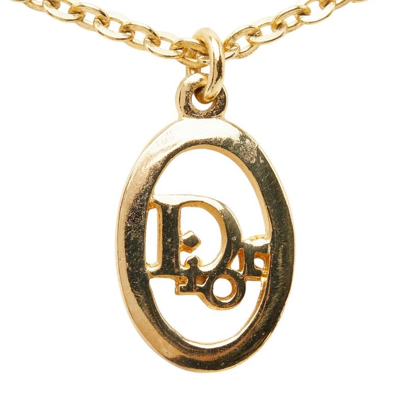 Dior Vintage Logo Necklace Gold Plated — view 2