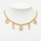 Celine Leaf Motif Chain Necklace Gold Plated